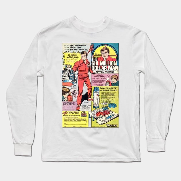 Vintage Six Million Dollar Man Long Sleeve T-Shirt by Blueasri